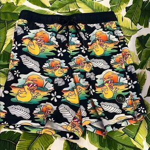 NWT NEFF Navy  Duck Print Board Shorts Size M